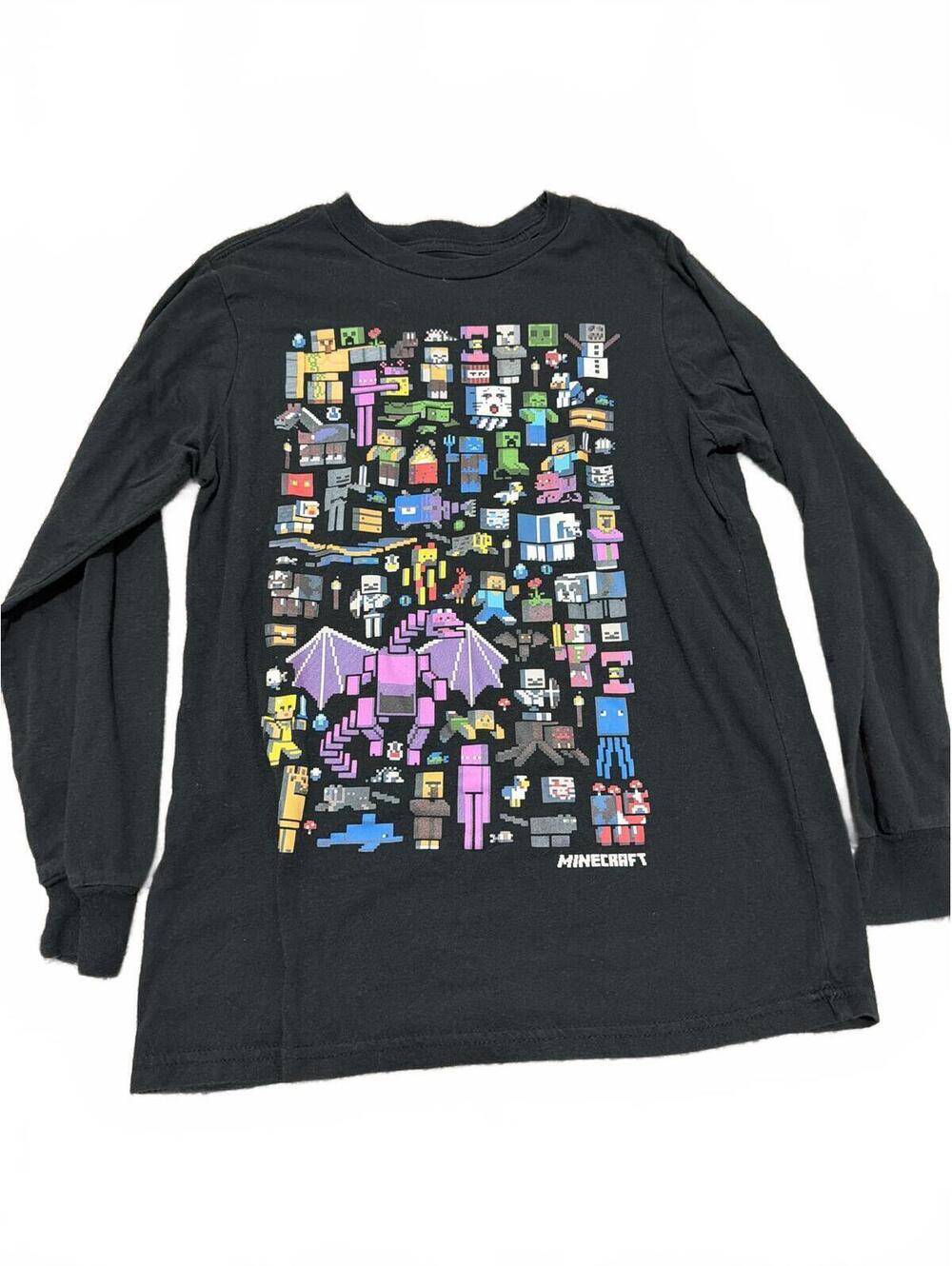 Minecraft Boys Black Long Sleeve Shirt XL
